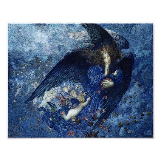 KWAY Poster "Night With Her Train Of Stars" – Kunstdruck 30 X 45 Cm, Edward Robert Hughes, Für Zuhause & Büro