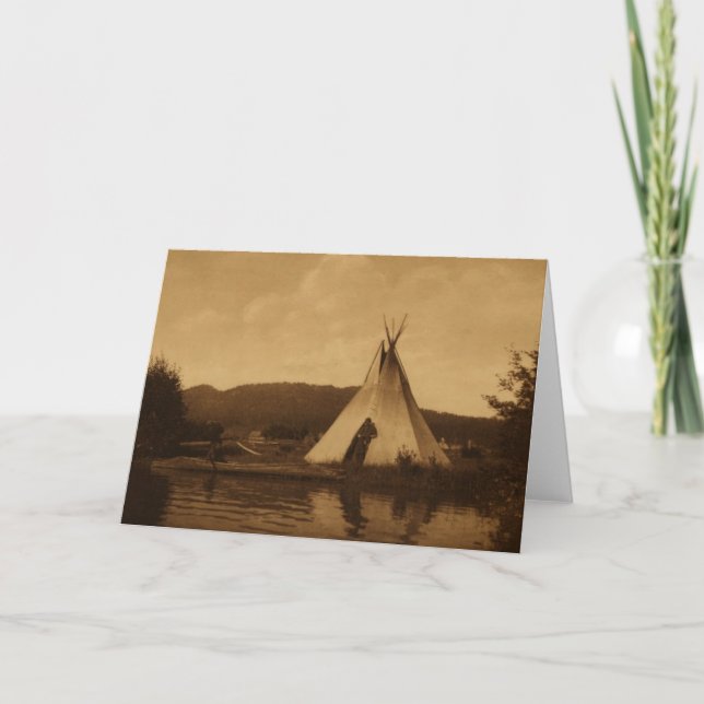 Edward S. Curtis Blank Note Card "Kalispel Camp" (Front)