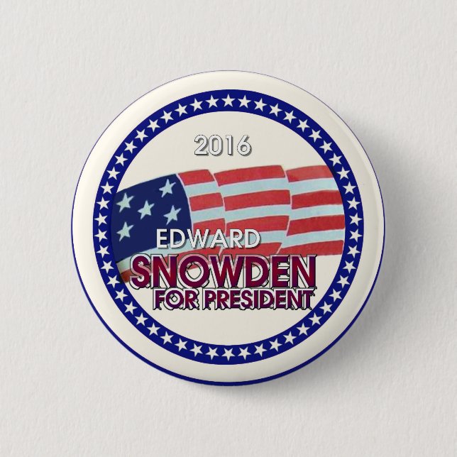 Edward Snowden for President 2016 6 Cm Round Badge (Front)