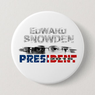 Edward Snowden President 2016 7.5 Cm Round Badge