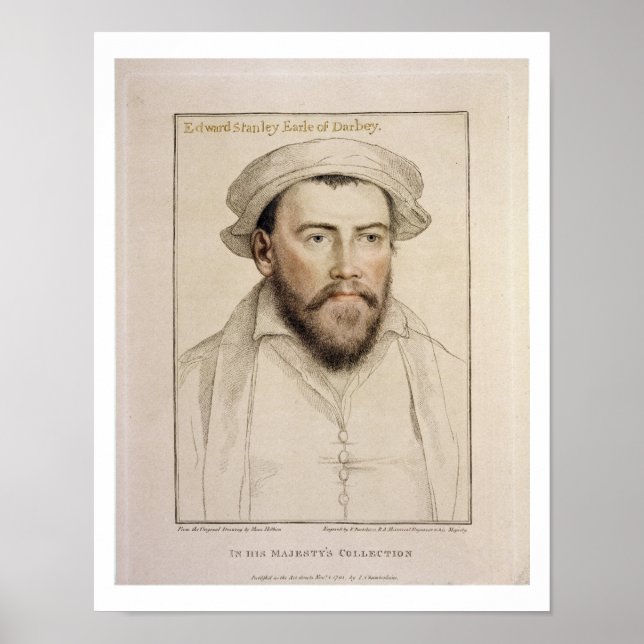 Edward Stanley Earle of Darby (1508-1572) engraved Poster (Front)