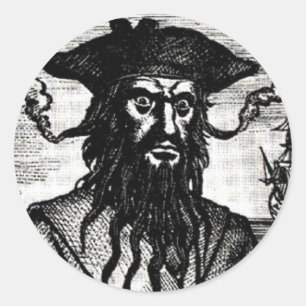 Edward Teach Portrait Classic Round Sticker