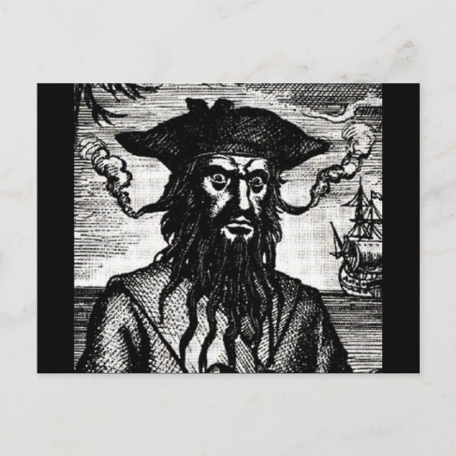 Edward Teach Portrait Postcard (Front)