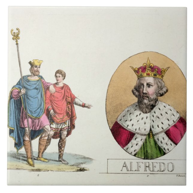 Edward the Confessor and King Alfred, plate 7 from Tile (Front)