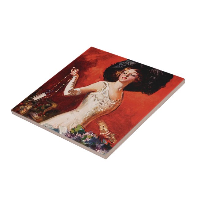 Edwardian Glamour Girl Tile (Side)