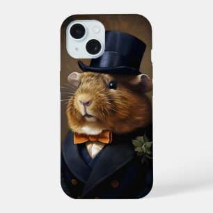 Edwardian Guinea Pig Gentleman iPhone 15 Case