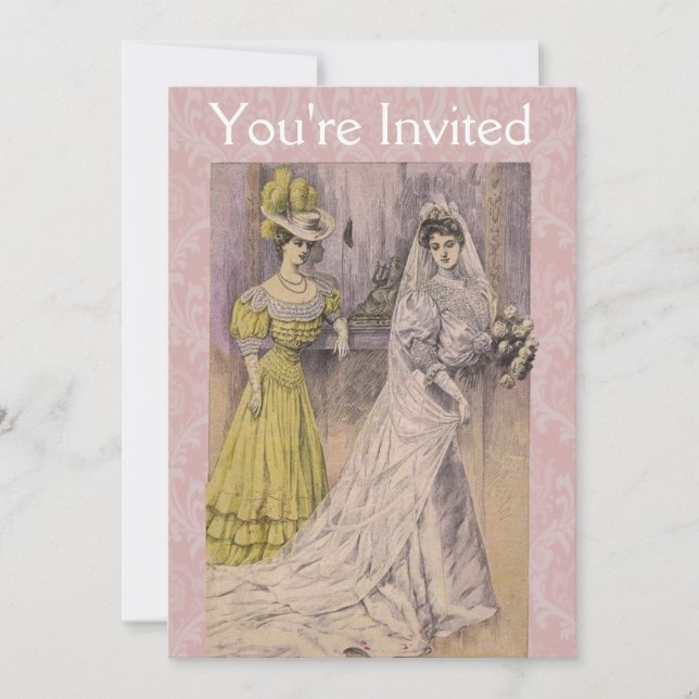 Edwardian Vintage Bride Invitation (Front)