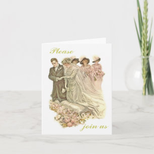Edwardian, Vintage Wedding Card Invitation