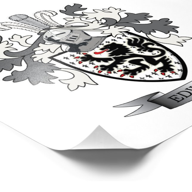 Edwards Family Crest Coat of Arms Photo Print (Corner)