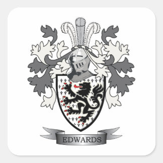 Edwards Family Crest Coat of Arms Square Sticker