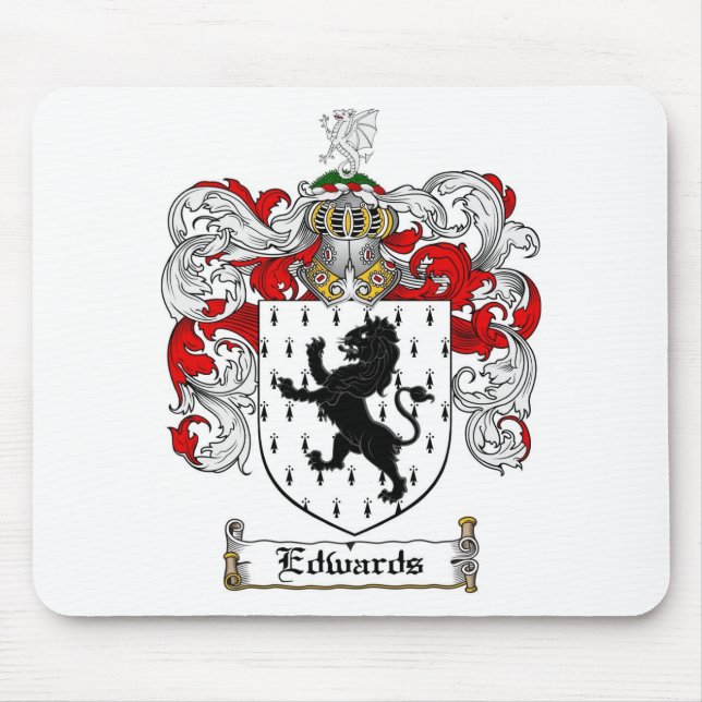 EDWARDS FAMILY CREST -  EDWARDS COAT OF ARMS MOUSE MAT (Front)