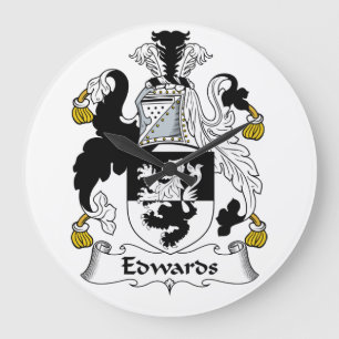 Edwards Family Crest Large Clock
