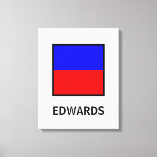 Edwards Family Name Nautical Flag Canvas Print
