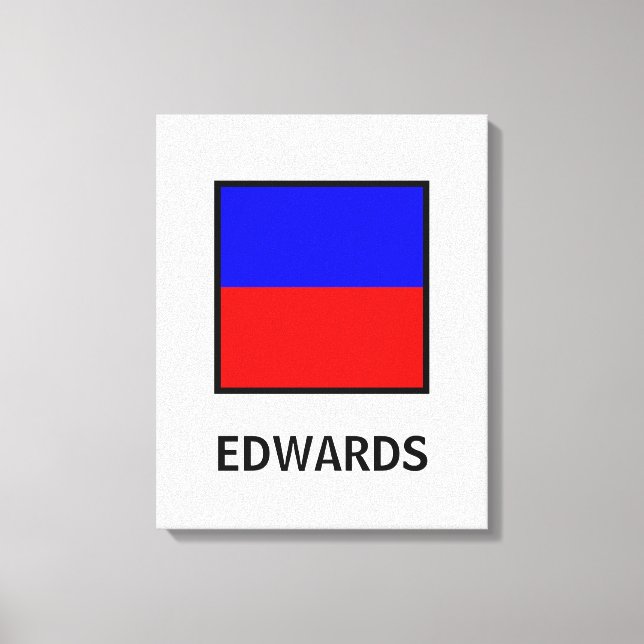 Edwards Family Name Nautical Flag Canvas Print (Front)