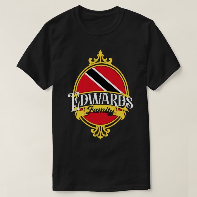 Edwards Family Trinidad and Tobago Flag T-Shirt (Design Front)