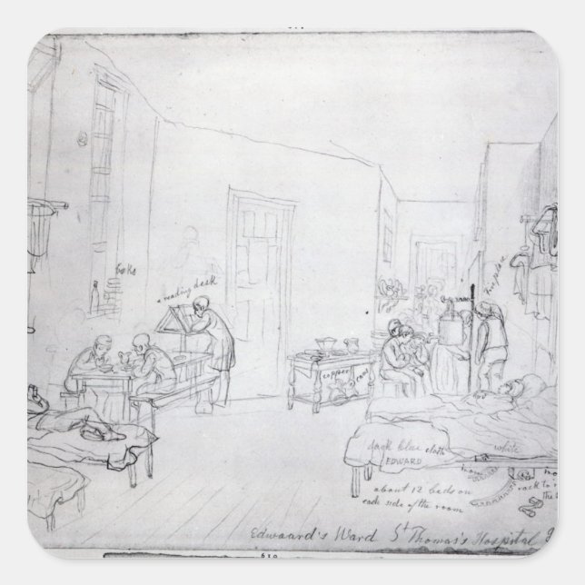 Edward's Ward, St. Thomas's Hospital, London Square Sticker (Front)