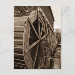 Edwards Water Wheel Sepia Postcard