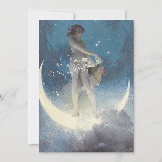 Edwin Blashfield Stars Scattering Art Nouveau Invitation (Front)