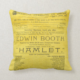 Edwin Booth Hamlet Program Cushion