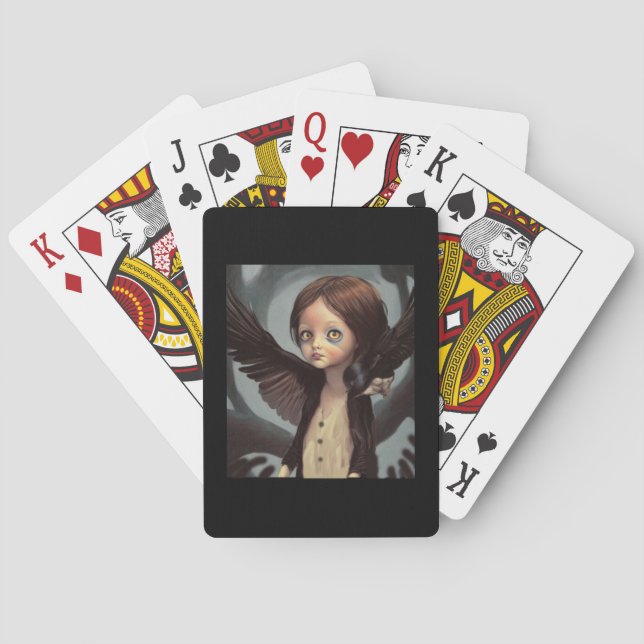 Edwin gothic black crow grunge playing cards (Back)