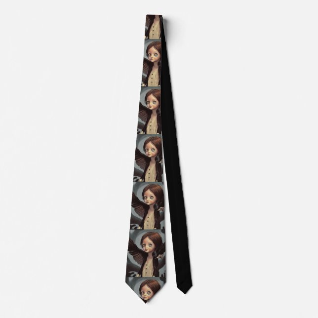 Edwin gothic black crow grunge  tie (Front)