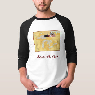 Edwin H. Gott Great Lakes Ship on chart T-Shirt
