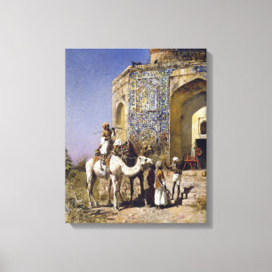 Edwin Lord Weeks The Old Blue-Tiled Mosque Canvas Print