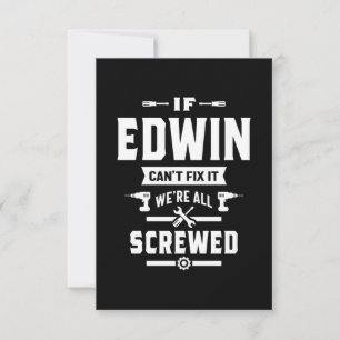 Edwin Personalised Name Birthday Gift RSVP Card
