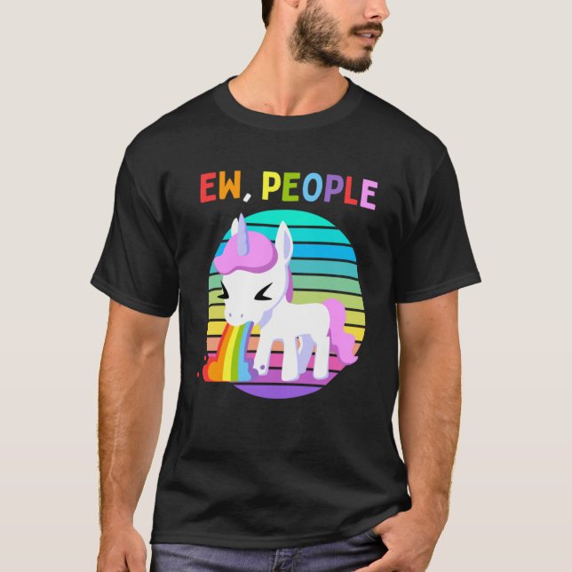 Ee People Unicorn Sunset Rainbow T-Shirt (Front)