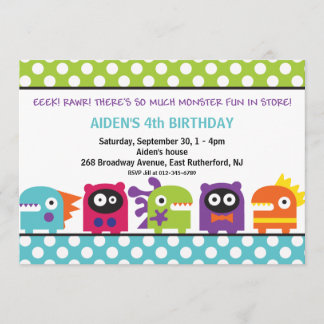 Eeek! Rawr! Monster Invitation