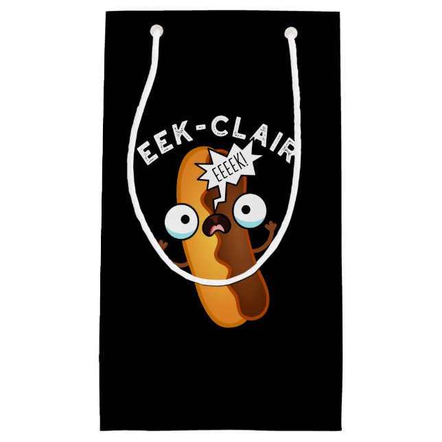 Eek-clair Funny Eclair Pun Dark BG Small Gift Bag (Front)