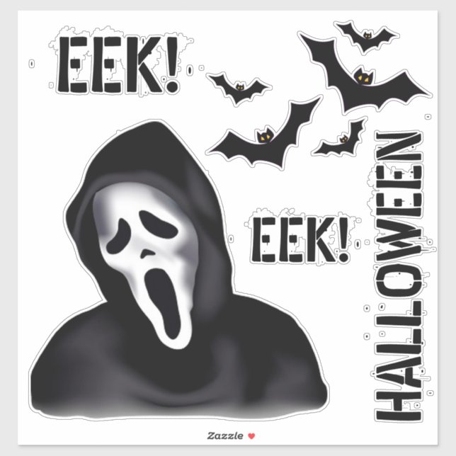 EEK & Echoes – Halloween Masked Ghost with Bats (Sheet)
