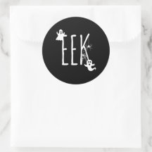 EEK Halloween Ghost Spooky Themed & Spider Black