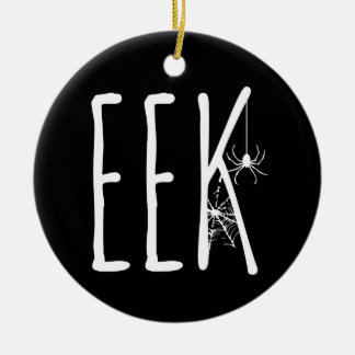 Eek Spider & Spiderweb Spooky Eerie Halloween BLK Ceramic Tree Decoration