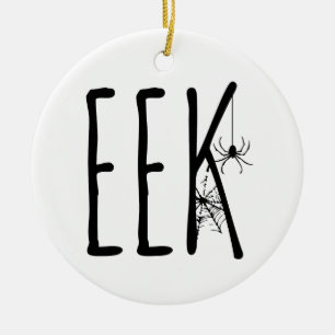 Eek Spider & Spiderweb Spooky Eerie Halloween Ceramic Tree Decoration