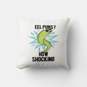 Eel Puns How Shocking Funny Animal Pun  Cushion