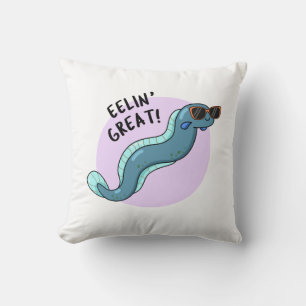 Eelin Great Funny Slippery Eel Pun  Cushion