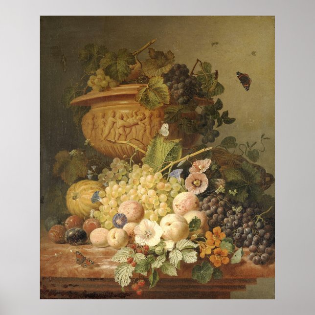 Eelke Jelles Still life with flowers and fruits Poster (Front)