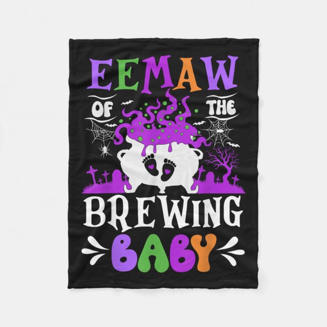 Eemaw Of The Brewing Baby Grandma To Be Halloween  Fleece Blanket (Front)
