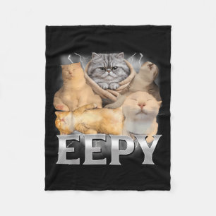 Eepy Cat Funny Silly Sleepy Cat Meme Fleece Blanket