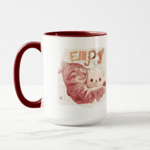 Eepy Kitten With Plushie Scrapbook  Mug