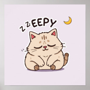 Eepy Sleepy Cat Poster