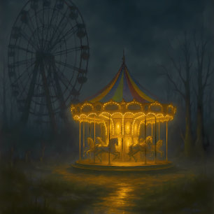 Eerie Abandoned Carousel at Night - Gothic  Tissue Paper