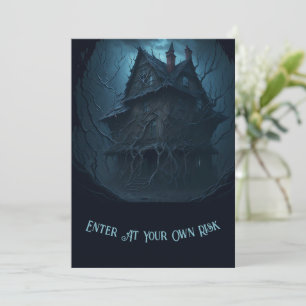 Eerie Abandoned Mansion Halloween Party Invitation