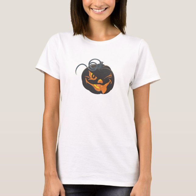 eerie Black Pumpkin Halloween Shirt (Front)
