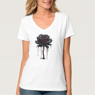Eerie black rose white T-Shirt