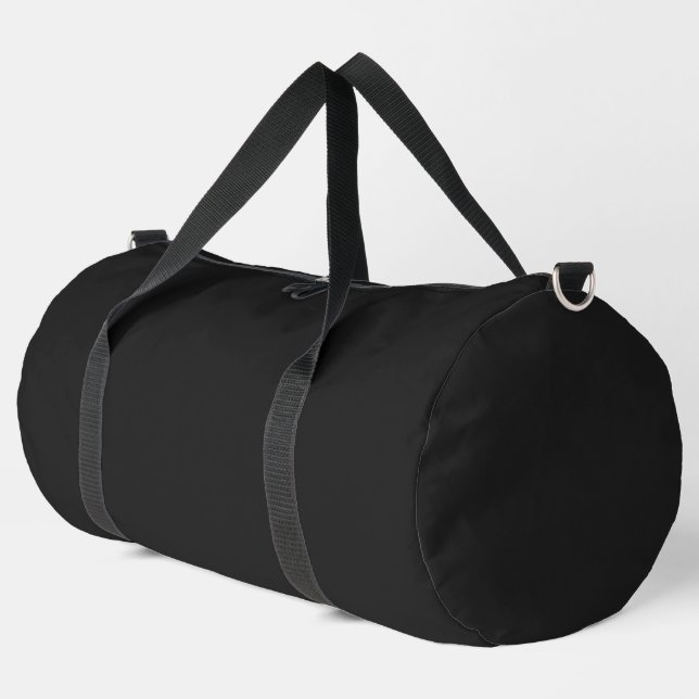 Eerie Black Solid Colour Duffle Bag (Left Corner)