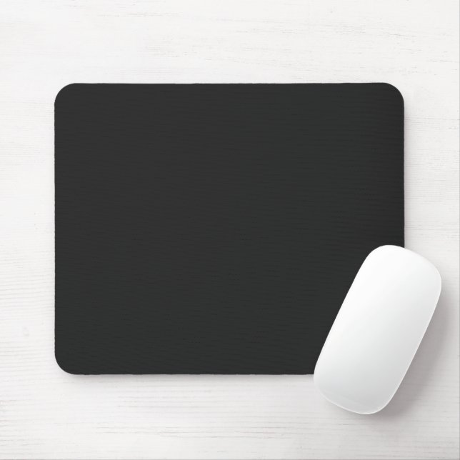 Eerie Black Solid Colour Mouse Mat (With Mouse)