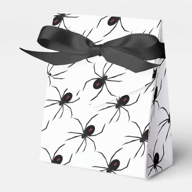 Eerie Black Widow Spiders Favour Box (Front Side)