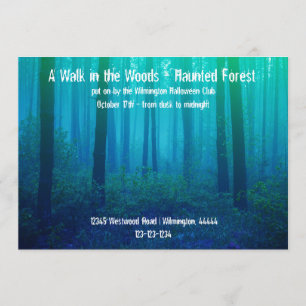 Eerie Blue Forest - Haunted Forest Invitation